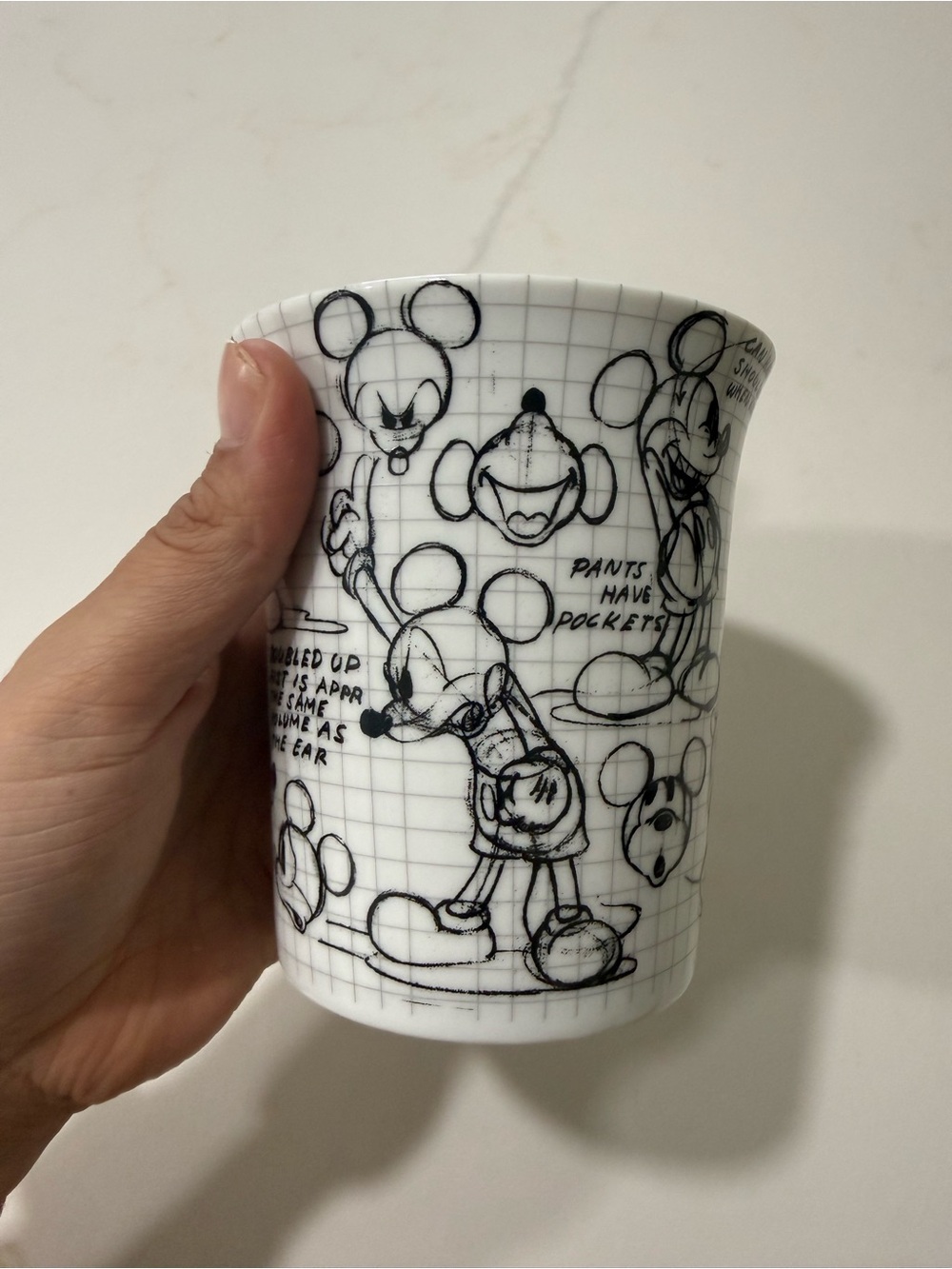 Disney White Ceramic Mug with Black Sketch Mickey Designs - Picture 4 of 5